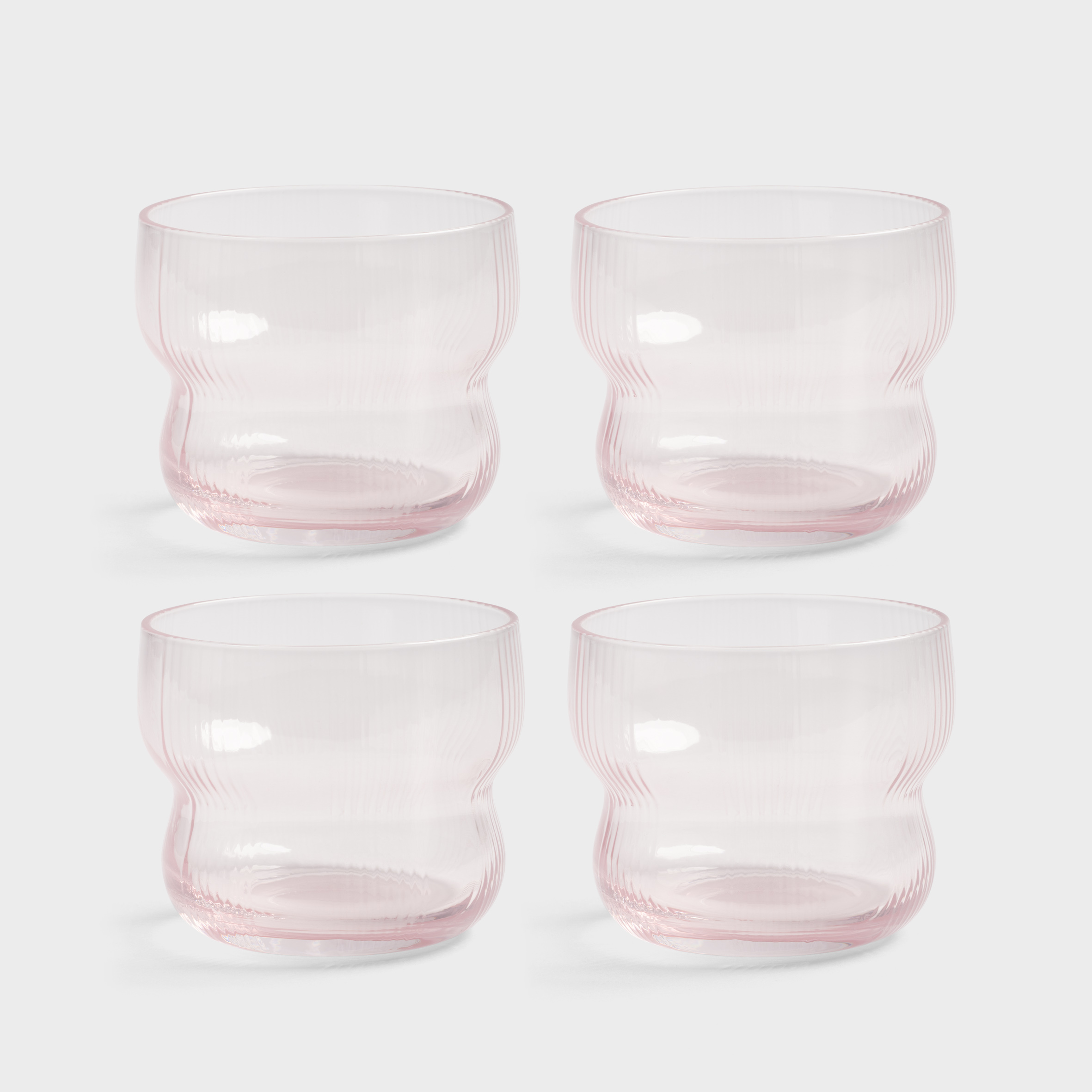 Glass circus pink set of 4