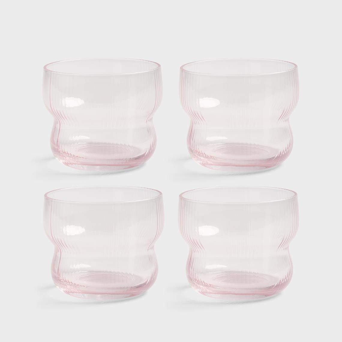 Glass circus pink set of 4