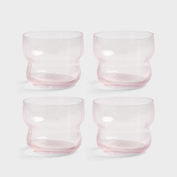 Glass circus pink set of 4