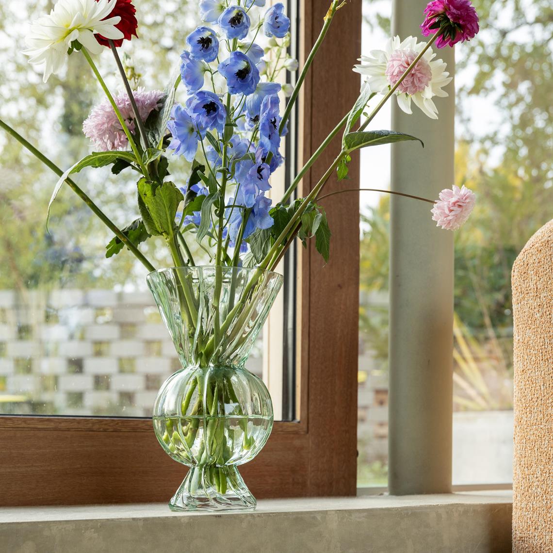 Vase rhombic glass green