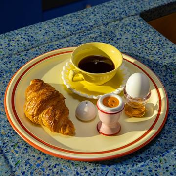 Cup & saucer whip yellow set of 2