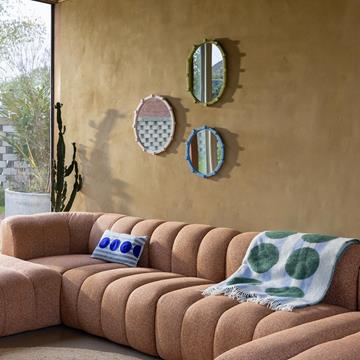 Mirror chunk oval green