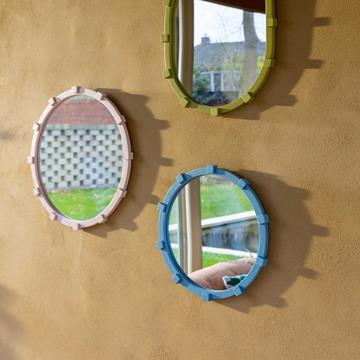 Mirror chunk oval green