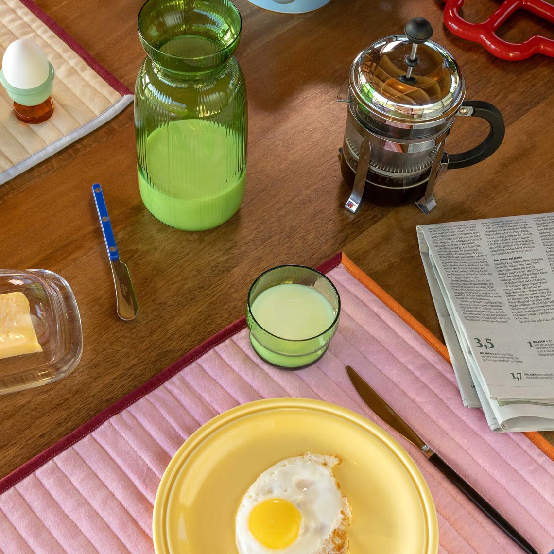 Glass circus green set of 4