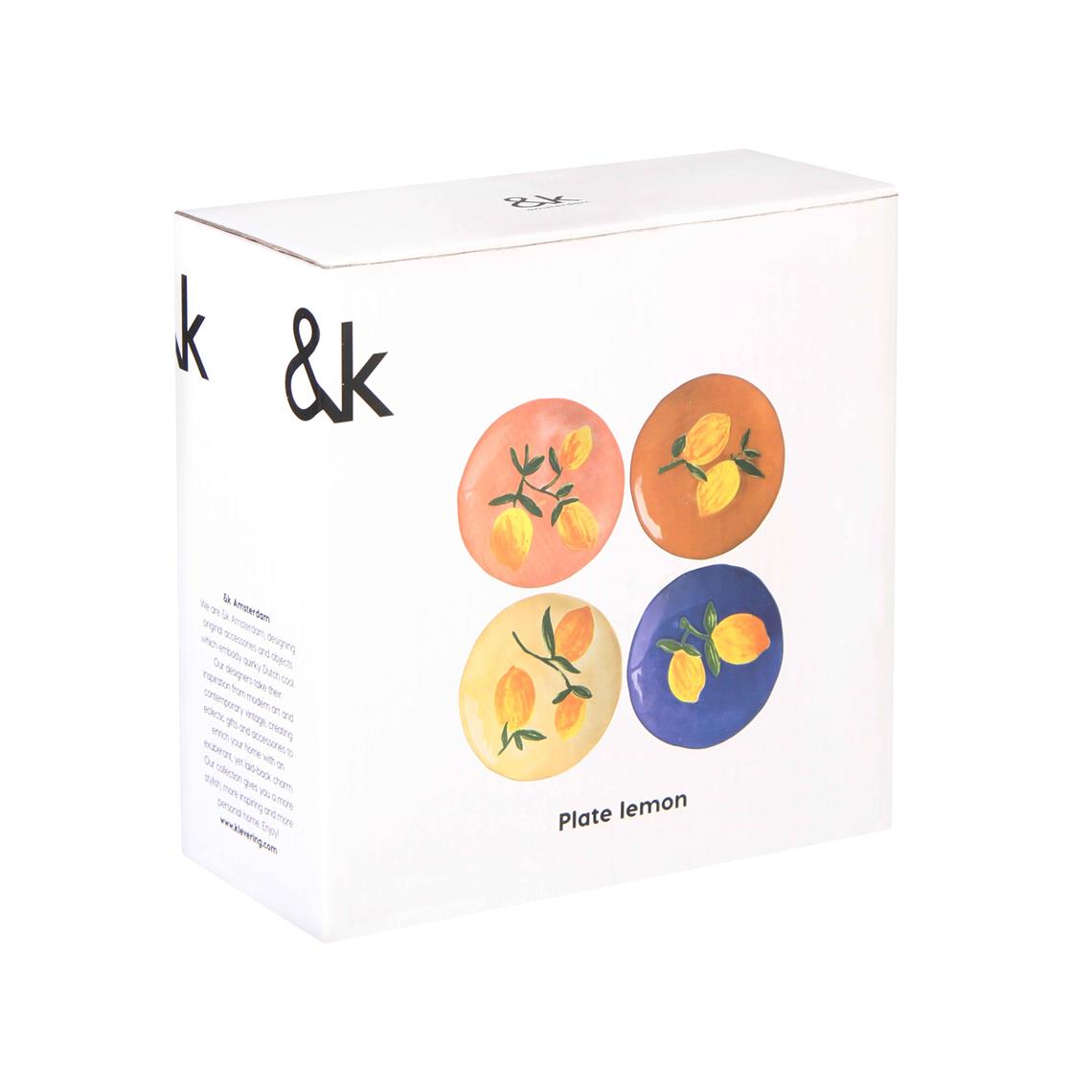 Plate lemon full colour set of 4